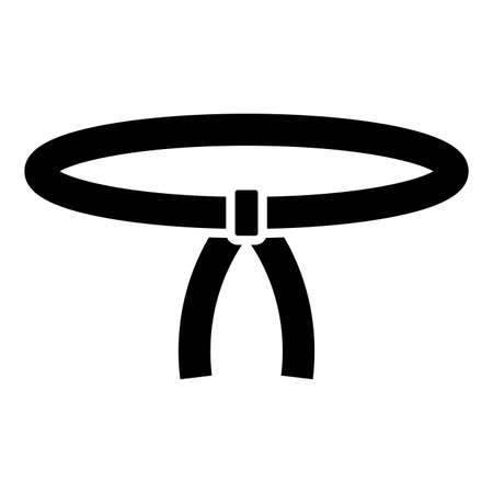 Belt Oriental combat sport Waistband Clothing of fighter karate judo icon black color vector illustration flat style simple imageのイラスト素材