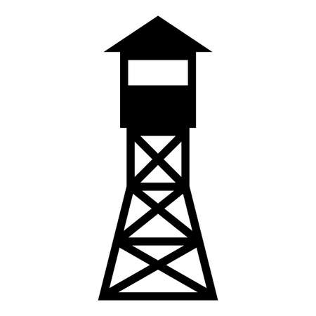 Watching tower Overview forest ranger fire site icon black color vector illustration flat style simple imageのイラスト素材