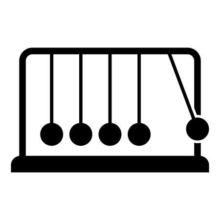 Cradle Newton Metal metronome Newton's balance equipment Relax motion Balancing balls Pendulum icon black color vector illustration flat style simple imageのイラスト素材