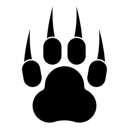 Print paw wild animal with claw track footprint predatory pawprint icon black color vector illustration flat style simple imageのイラスト素材