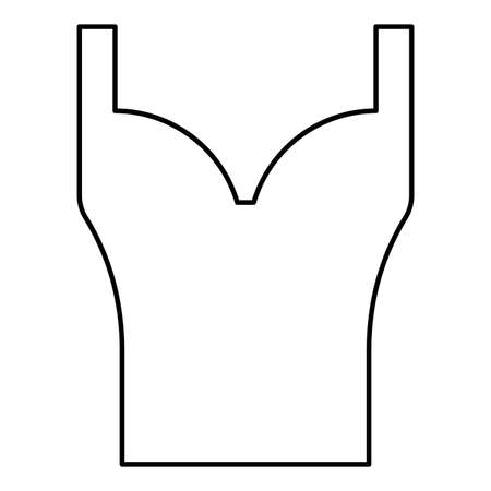 Corset Torso woman clothes Lingerie Garment contour outline icon black color vector illustration flat style simple imageのイラスト素材