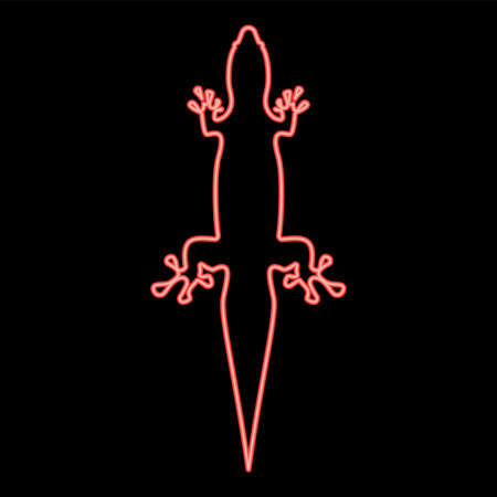 Neon lizard red color vector illustration flat style light image