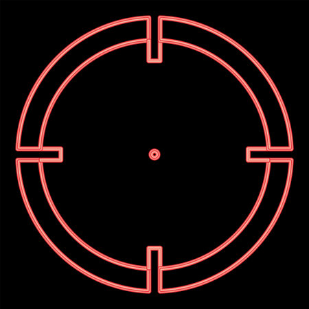 Neon sight red color vector illustration flat style light imageのイラスト素材