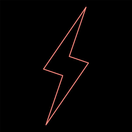 Neon lightning red color vector illustration flat style light imageのイラスト素材