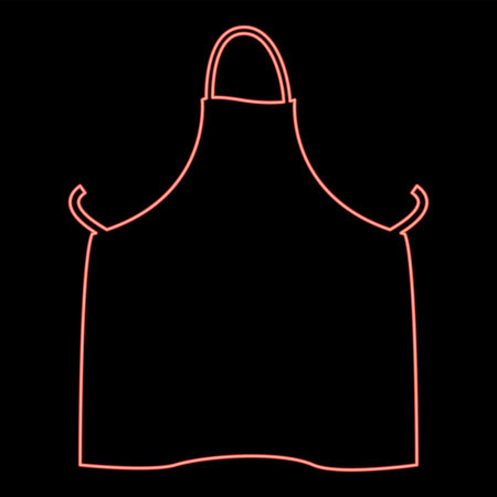 Neon kitchen apron red color vector illustration flat style light imageのイラスト素材