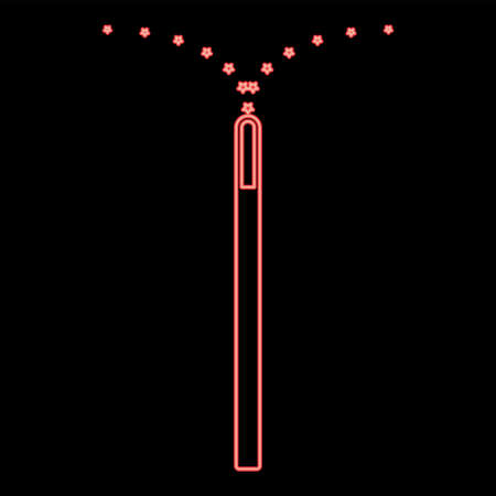 Neon magic wand red color vector illustration flat style light imageのイラスト素材