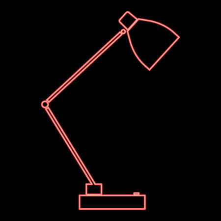 Neon lamp red color vector illustration flat style light imageのイラスト素材