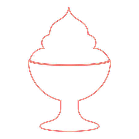 Neon ice cream red color vector illustration flat style light imageのイラスト素材