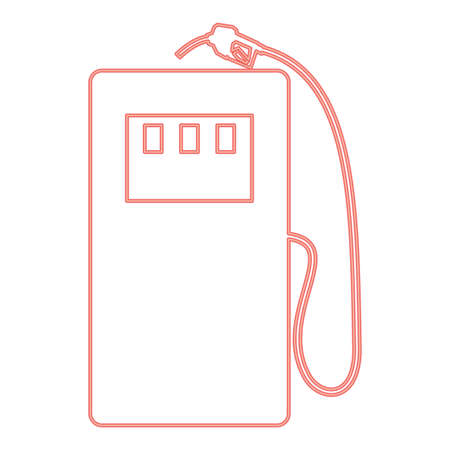 Neon gas stration red color vector illustration flat style light imageのイラスト素材