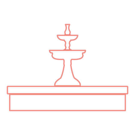 Neon fountain red color vector illustration flat style light imageのイラスト素材