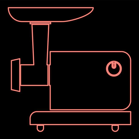 Neon electric meat mincer red color vector illustration flat style light imageのイラスト素材