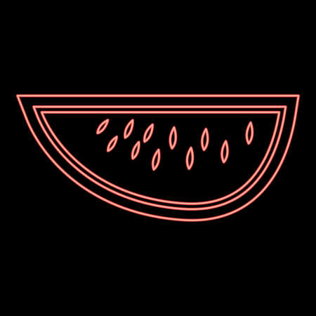 Neon watermelon red color vector illustration flat style light imageのイラスト素材