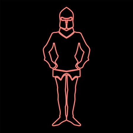 Neon armour red color vector illustration flat style light imageのイラスト素材