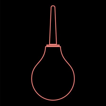 Neon enema red color vector illustration flat style light imageのイラスト素材