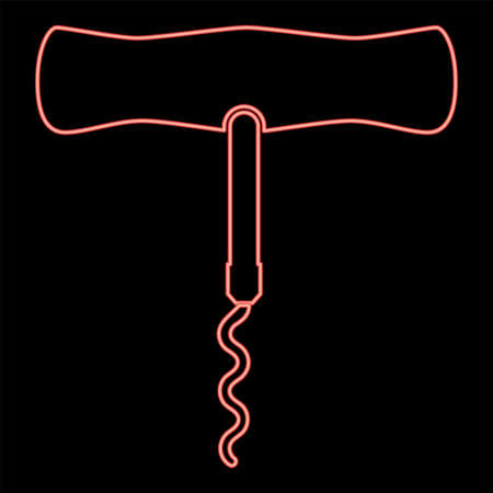 Neon corkscrew red color vector illustration flat style light imageのイラスト素材