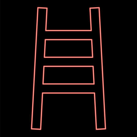 Neon ladder red color vector illustration flat style light imageのイラスト素材