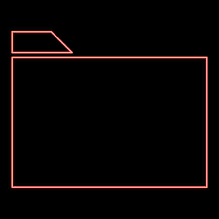 Neon folder red color vector illustration flat style light imageのイラスト素材
