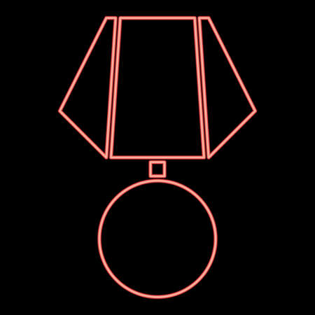 Neon medal red color vector illustration flat style light imageのイラスト素材