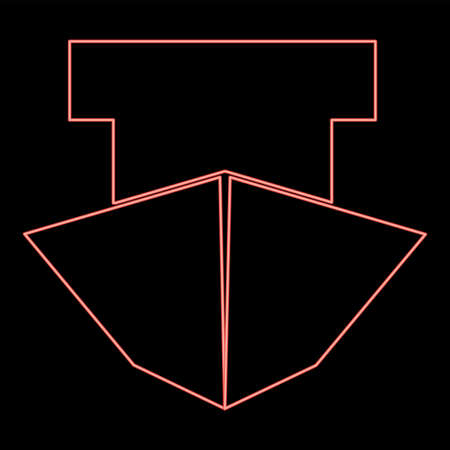 Neon ship red color vector illustration flat style light imageのイラスト素材