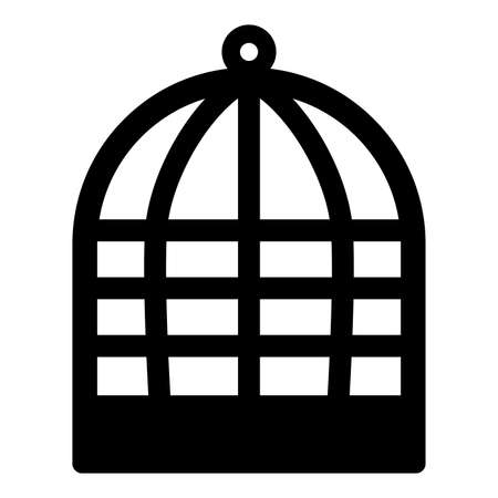 Cage for bird silhouette vintage captivity concept icon black color vector illustration flat style simple imageのイラスト素材