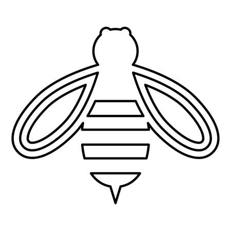 Bee honey contour outline icon black color vector illustration flat style simple imageのイラスト素材