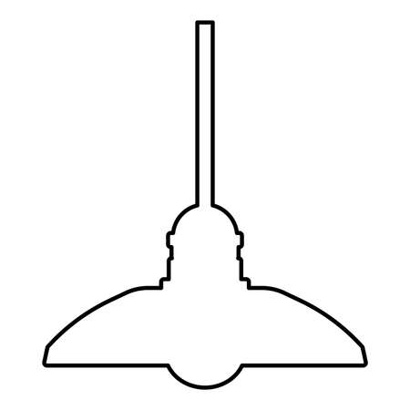 Chandelier Plafond hanging lamp contour outline icon black color vector illustration flat style simple imageのイラスト素材