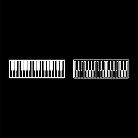 Pianino music keys ivory synthesizer icon white color vector illustration flat style simple image setのイラスト素材