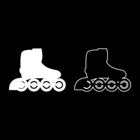 Roller skates blades Personal transportation icon white color vector illustration flat style simple image setのイラスト素材