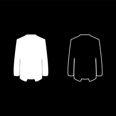Jacket coat icon white color vector illustration flat style simple image setのイラスト素材