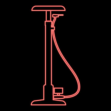 Neon bicycle pump red color vector illustration image flat style lightのイラスト素材