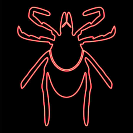 Neon tick red color vector illustration image flat style lightのイラスト素材