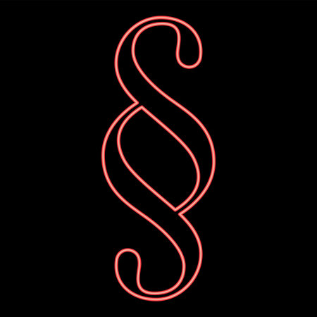 Neon paragraph symbol red color vector illustration image flat style lightのイラスト素材