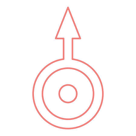 Neon symbol uranus red color vector illustration image flat style lightのイラスト素材