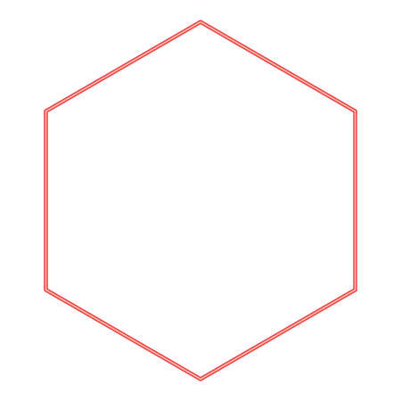 Neon hexagon red color vector illustration image flat style lightのイラスト素材