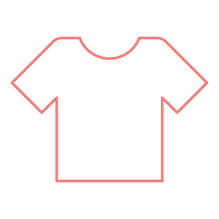 Neon t-shirt red color vector illustration image flat style lightのイラスト素材