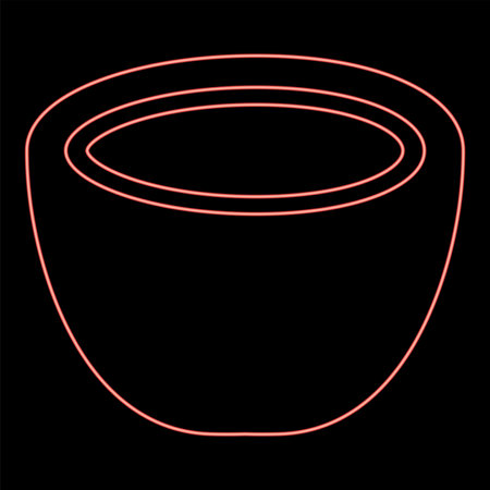 Neon coconut red color vector illustration image flat style lightのイラスト素材