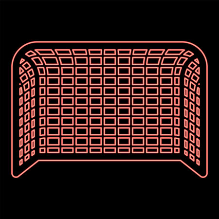 Neon soccer gate football gate handball gate concept score icon red color vector illustration image flat style lightのイラスト素材
