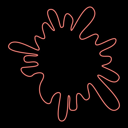 Neon blot Ink spot Paint splash red color vector illustration image flat style lightのイラスト素材