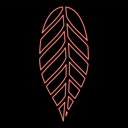 Neon leaf cacao bob icon black color vector illustration flat style simple image red color vector illustration image flat style lightのイラスト素材