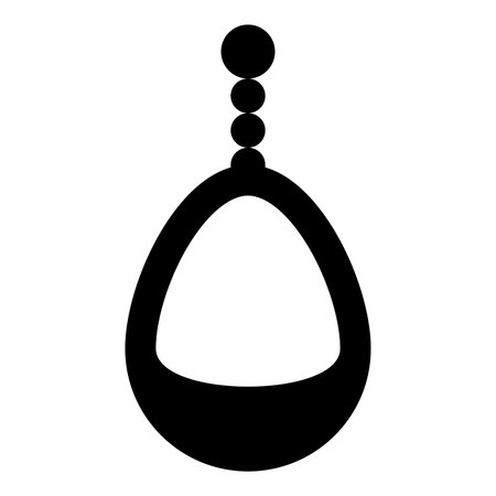 Ear-ring jewelry pendant earrings luxury bijou precious stone bijouterie adornment embellishment icon black color vector illustration image flat style simpleのイラスト素材