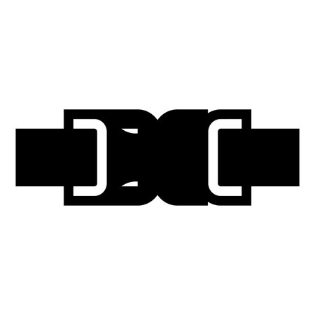 Buckle fastener clasp furniture for clothes system of fast snap join for backpack bag closed icon black color vector illustration image flat style simpleのイラスト素材
