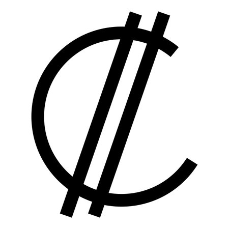 Colon sign currency symbol Costa Rican Salvadoran money CRC icon black color vector illustration image flat style simpleのイラスト素材