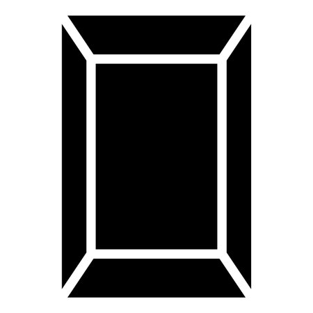 Template picture rectangular icon black color vector illustration image flat style simpleのイラスト素材