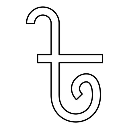 Taka Bangladesh Bengali rupee sign money currency symbol bangladeshi money BDT contour outline line icon black color vector illustration image thin flat style simpleのイラスト素材