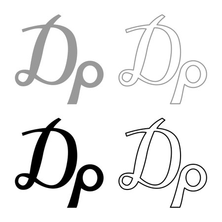 Drachma symbol current currency Greece sign money GRD monetary greek set icon grey black color vector illustration image simple solid fill outline contour line thin flat styleのイラスト素材