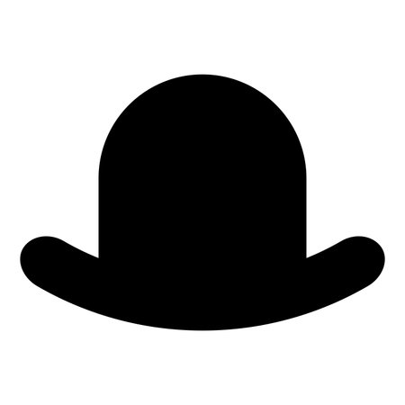 Old hat vintage bowler gentleman headwear male elegant fedora homburg-hat stingy brim top-hat icon black color vector illustration image flat style simpleのイラスト素材