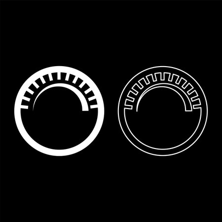 Knob regulation handle variation value regulating sign regulate level concept tuning button set icon white color vector illustration image simple solid fill outline contour line thin flat styleのイラスト素材