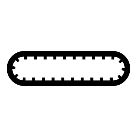 Strap for engine toothed belt for gear cambelt timing gas distribution mechanism icon black color vector illustration image flat style simpleのイラスト素材