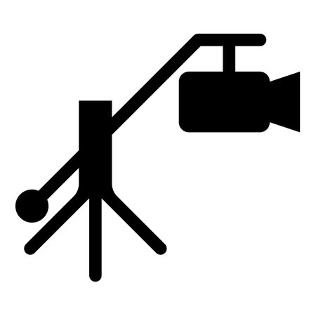 Camera crane video movie dv camcorder television icon black color vector illustration image flat style simpleのイラスト素材