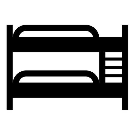 Double tier bunk bed icon black color vector illustration image flat style simpleのイラスト素材